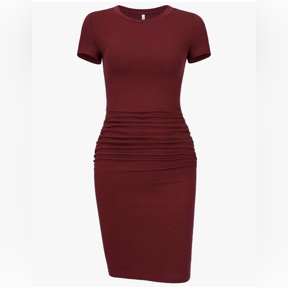 Dresses & Skirts - 3 trendy/comfy T-Shirt bodycon pinup/comfy dresses in Black,burgundy and Gray